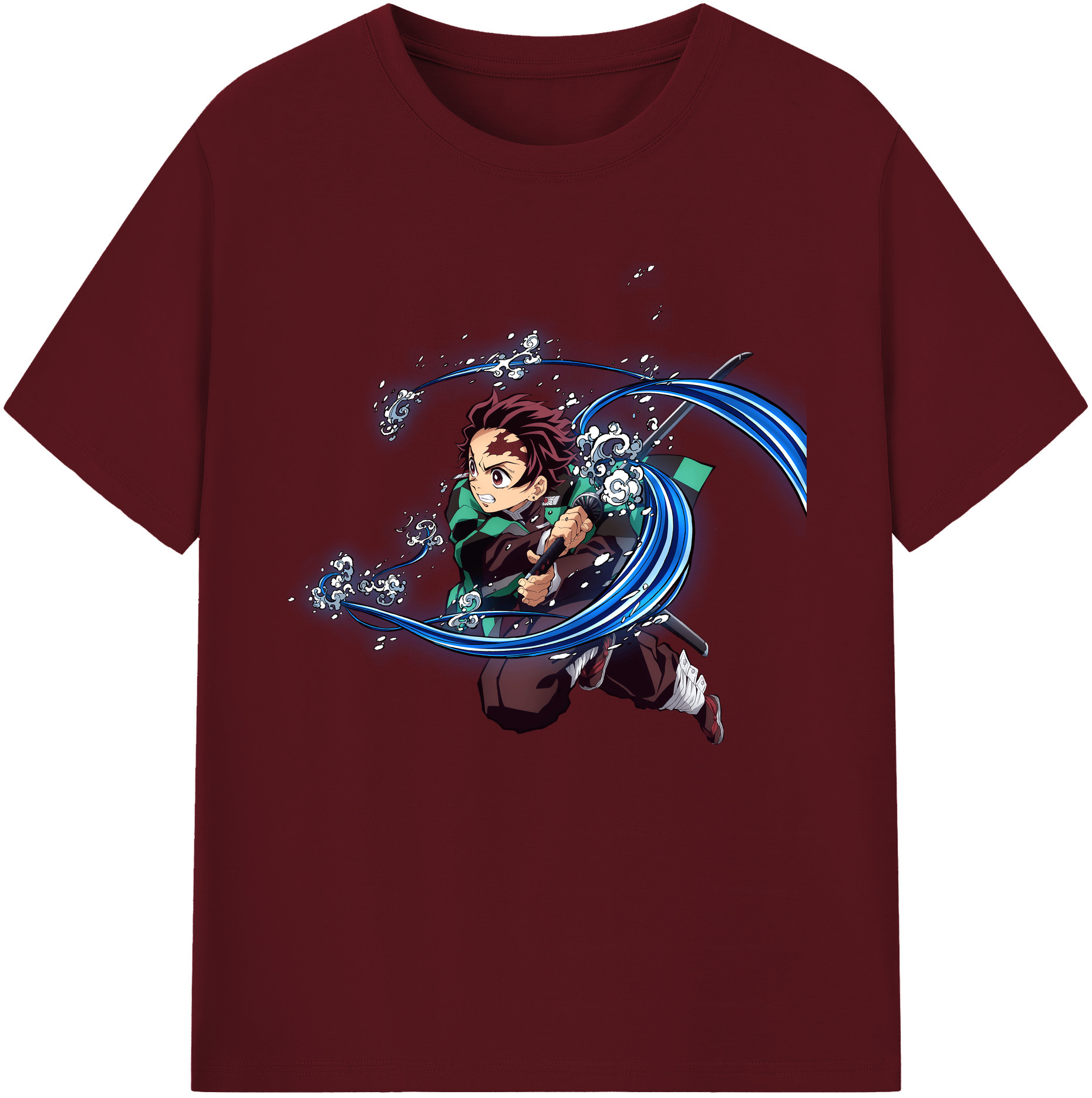 （画像用） 鬼滅の刃 竈門 炭治郎／かまど たんじろう Kamado Tanjirou 綿100％半袖Tシャツ（フロントプリント）